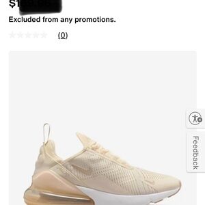 Nike air max 270 women's 8.5 chalk cream